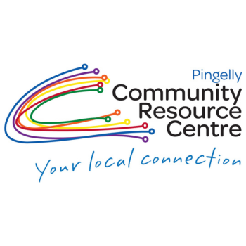 Pingelly Community Resource Centre logo with colourful lines and the tagline “Your local connection.